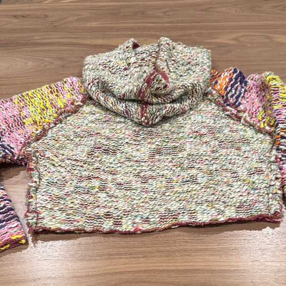 Free People Winter Bright Multicolor Hooded  Knit Sweater - XS - Picture 4 of 12